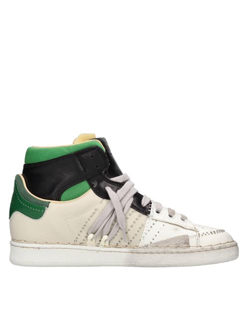 Vintage effect leather sneakers HIDNANDER | THE CAGEHC2WS175 100BIANCO-VERDE-NERO